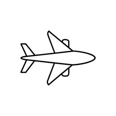 Outline of a plane in flight on transparent background