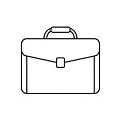 Simple line art of briefcase on transparent background