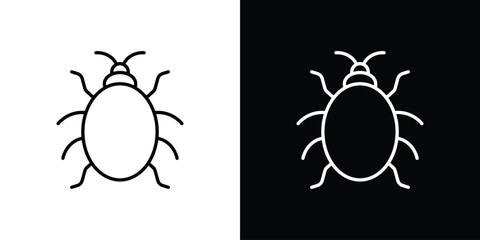 Bedbug icon in line design. Editable stroke icons.