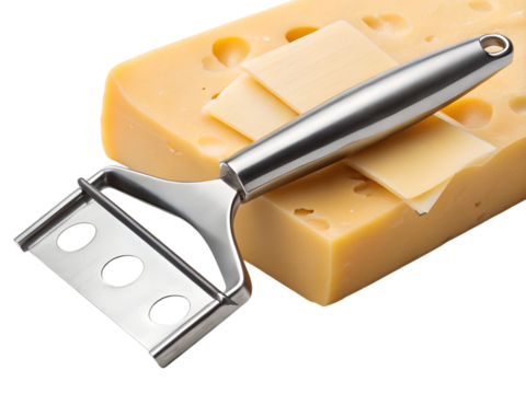 Cheese slicer isolated on transparent background, closeup
