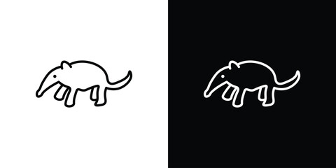 Ant eater icon in line design. Editable stroke icons.