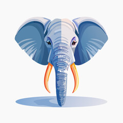 Stylized Elephant Portrait: A Detailed Illustration of an African Savanna Giant