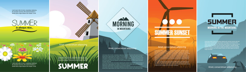 Five covers on the theme of Summer at different times of day.