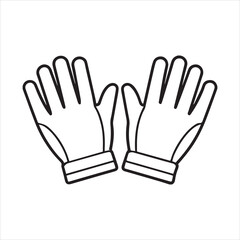 Obraz premium gloves outline coloring book page, work gloves line art vector