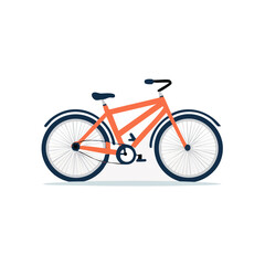 Vibrant Orange Bicycle Illustration on a White Background for Transportation and Design Concepts