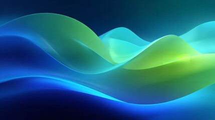 Fototapeta premium Serene abstract waves reflecting calming ocean hues in shades of blues and greens with soft