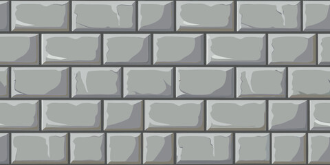 Seamless pattern of grey stone blocks with a textured surface and subtle shading