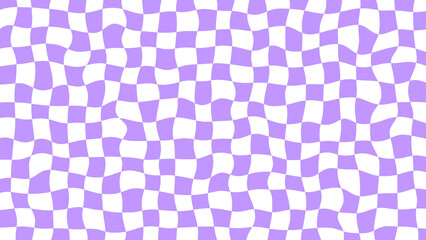 Purple and white wiggly checker board design background wallpaper 4k checkboard backdrop