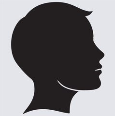 human head silhouette vector art illustration, silhouette of a man with a head