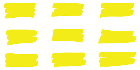 Obraz premium Yellow glowing doodle scribble background set on white background. Isolated glowing scribble icon set on white page. Textured doodle sets. EPS 10. 