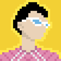 Avatar 8 Bit Character Illustration in Pixel Art Style