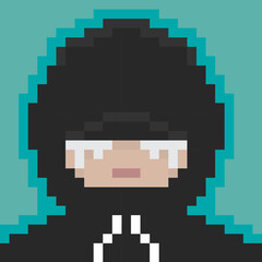 Obraz premium Avatar 8 Bit Character Illustration in Pixel Art Style
