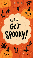 Cheerful Halloween Banner with Cartoon Pumpkins and Playful Typography