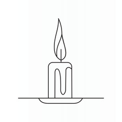 
Candle vector line art drawing with minimalist aesthetic for posters and wall art