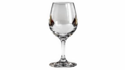 Clear wine glass with stem isolated on black