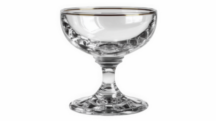 Crystal Coupe Glass with Gold Rim on Black