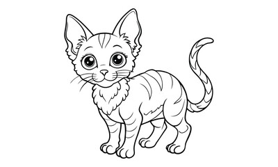 Nimbus Cat, kids line art doodle pattern design t shirt design silhouette and vector, detailed illustration, perfect for relaxation, stress relief, adult coloring books, printable art therapy.