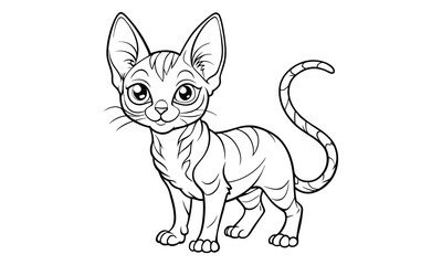 Nimbus Cat, kids line art doodle pattern design t shirt design silhouette and vector, detailed illustration, perfect for relaxation, stress relief, adult coloring books, printable art therapy.