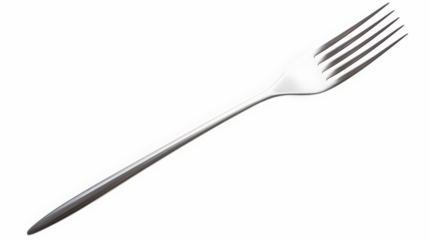 Silver steel fork minimalist on black background