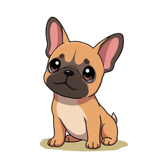 Obraz premium Cute Baby Brown French Bulldog Clipart 04