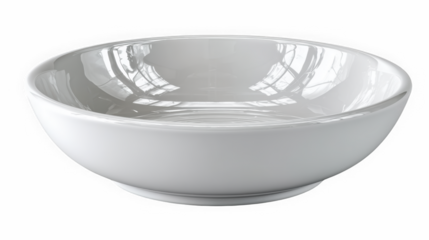 Shallow white ceramic bowl on black background