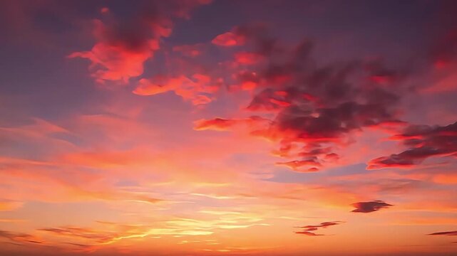 Vibrant sunset sky with dramatic clouds and golden light