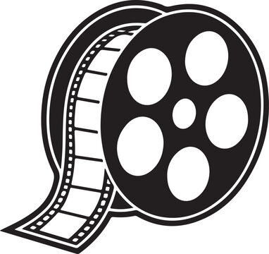 Film Reel Icon Classic Movie Cinema Symbol for Media and Entertainment