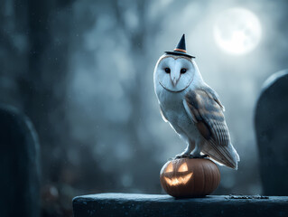 Halloween barn owl