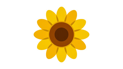 Minimalist sunflower illustration, clean white background, simple elegant botanical design
