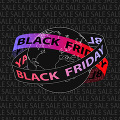 Banner for Black Friday. Modern minimal text symbol of Black Friday. Design template for Black Friday sale, promotion, advertising and social media ad