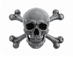 Skull and Crossbones on a White Background