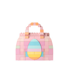 Fototapeta premium Pastel pink lego easter bag