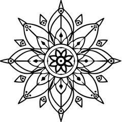 Intricate bohemian tribal mandala with decorative flourishes and geometric patterns