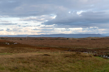 Fototapeta premium The barren landscape on the Isle of Coll in Argyll and Bute, Scotland