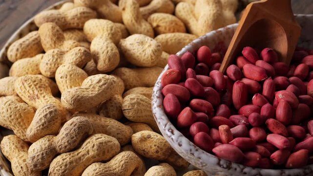 Warmly inviting piles of peanuts ready for snack attack