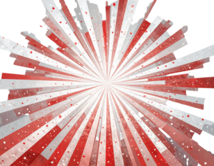  Layered Stylized Fireworks with Red and White Maple Leaf Accents, isolated transparent background png