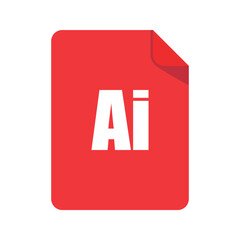 Red document icon with white letters ai file adobe
