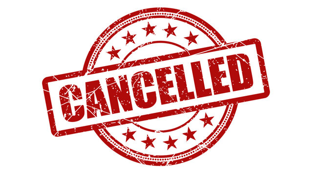 Cancelled red stamp with grunge texture