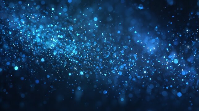 An enchanting shower of cosmic stardust and ethereal blue light creating a magical dreamy atmosphere