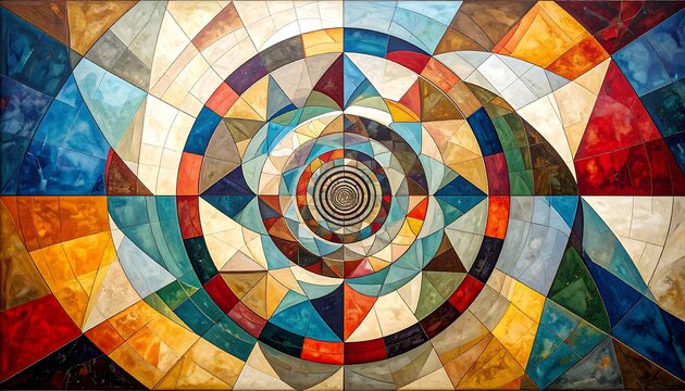 Colorful geometric spiral design