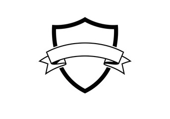 Elegant shield and banner emblem design for awards, recognition, and branding success