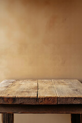 A wooden table sitting on top of a wooden table