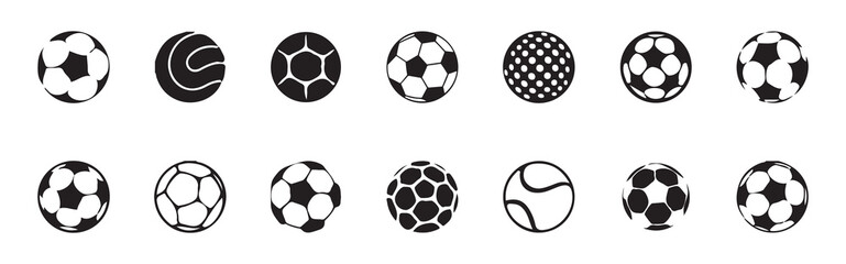Obraz premium Soccer ball icon. football game ball icons, football simple black style symbol sign for sports apps and website, vector illustration EPS 10.