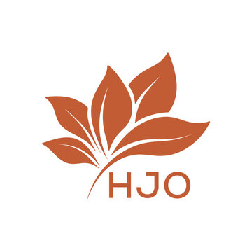 Abstract Floral Logo for Natural Products, HJO Later Logo, Elegant Plant Emblem with Typography
