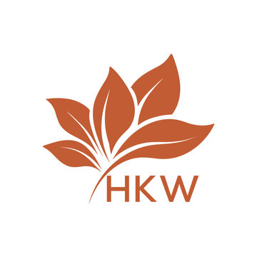 Abstract Floral Logo for Natural Products, HKW Later Logo, Elegant Plant Emblem with Typography
