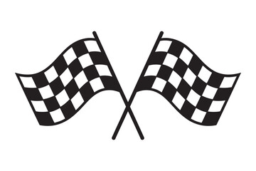 Vector illustration of a pair of checkered racing flags, ideal for conveying triumph, sports events, and the culmination of a challenge