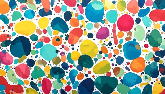 Abstract colorful blob pattern on white