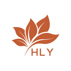 Fototapeta premium Abstract Floral Logo for Natural Products, HLY Later Logo, Elegant Plant Emblem with Typography 