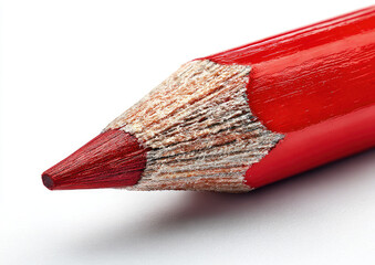 Close-up of a red colored pencil tip