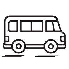 Black and white doodle illustration of a bus or van, perfect for travel, transportation, and public transit designs